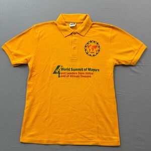 Time Mens World Summit of Mayors Africa African Descent Polo Shirt Yellow XL